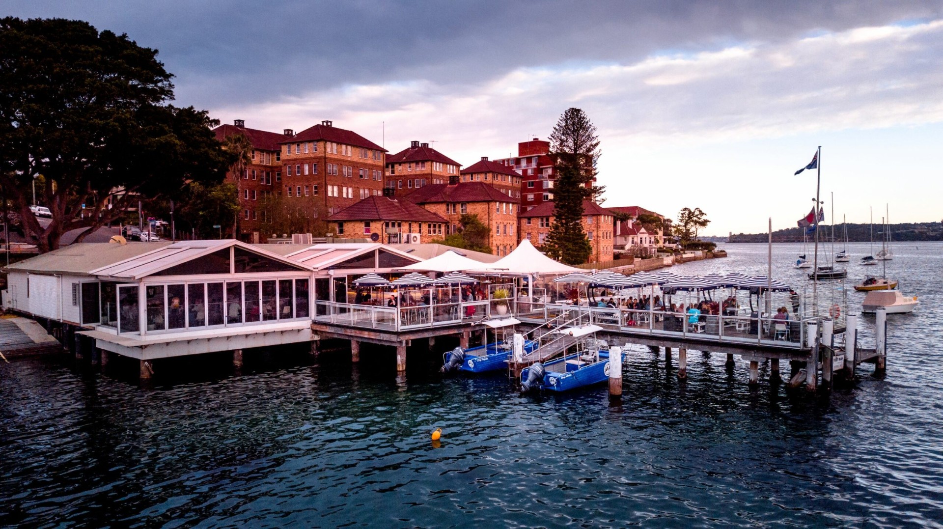 Manly 16ft Skiff Sailing Club boat shed on Manly Cove