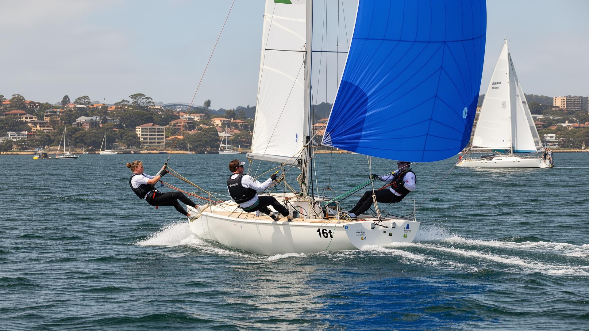 Crews on 16ft skiffs